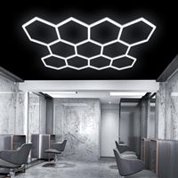Plafonniers hexagonaux à grille haute 6000K 220V, dimmables, faciles à installer, pour atelier de réparation automobile, detailing automobile, salon de coiffure