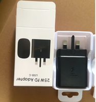 Pengisi daya multi-dinding portabel, 25W tipe-c PD UK Plug portabel, pengisi daya ponsel, adaptor catu daya, pengisian cepat