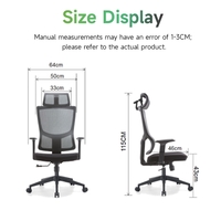 Chaise de bureau ergonomique entièrement en maille avec fonctions réglables, certifiée BIFMA pour les longues heures de travail