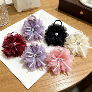 Summer style mesh flower hair <b>clip</b>, elegant and gentle <b>bow</b> hair <b>clip</b>, fairy-like updo hair <b>clip</b>, women's hair accessory - Product Image 2