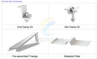 Supports de montage pour panneau solaire, accessoires chinois à bas prix, toit plat