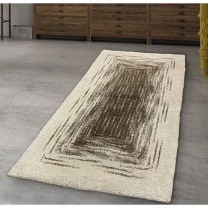 ALMA LINE Chenille Minimalist Machine Made แผ่นรองอาบน้ำลายทางสีครีม 70x130 ซม. กันลื่น - Product Image 1