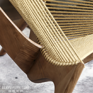 Chaise longue moderne en bois massif avec <span class=keywords><strong>harpe</strong></span> en <span class=keywords><strong>corde</strong></span> pour chambre à coucher, salon, hôtel ou appartement, villa, meubles - Product Image 4