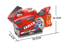 <span class=keywords><strong>Juguete</strong></span> para Niños con Diseño Novedoso, Estacionamiento con Forma de Motocicleta Roja, Musical y con Luces, con 2 Autos Deslizantes de Aleación - Product Image 4