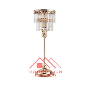 Hot Selling Metal Aluminium <b>Candle</b> <b>Pillar</b> Holder Best Seller Crystal Hanging Drops <b>Candle</b> Holder For Home Hotels & Restaurants - Product Image 3