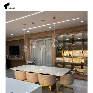 Tostone Chất lượng cao màu trắng sang trọng mờ <span class=keywords><strong>onyx</strong></span> đá cẩm thạch tự nhiên cho khách sạn biệt thự phòng khách đảo bàn thiết kế nội thất - Product Image 3