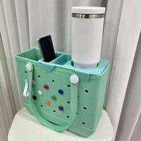 Organisateur de sac tendance amovible en EVA, étanche, pour sac de plage, avec porte-gobelet et emplacements pour téléphone, pour sacs à main
