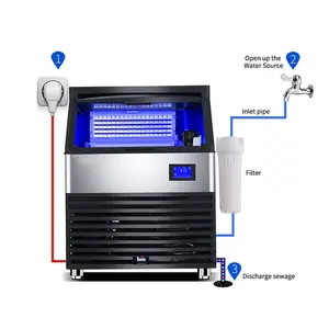 Große Produktion 60 kg Kommerzielle Eismaschine 220V Eismaschine