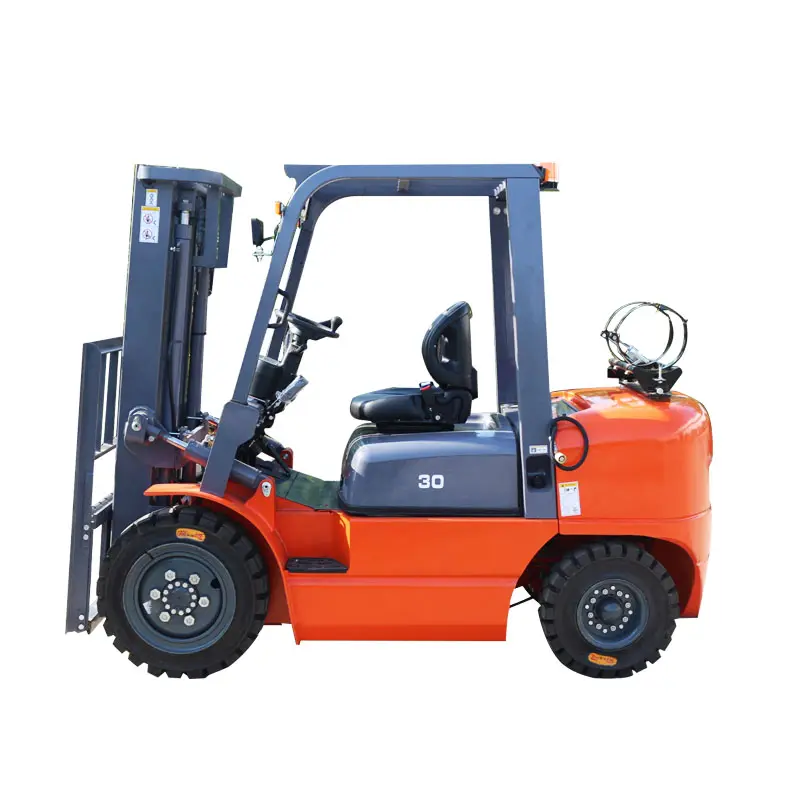 Lpg gaz benzinli doğal silindir 2 Ton Lpg Powered kamyon ve çift yakıt 3 pnömatik lastik 3T 2.5T propan forklift