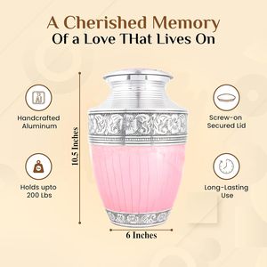 Long-Lasting Metal Urn for Ashes Cremation Container with Elegant Look for <b>Memorial</b> Ceremonies Home Decor or <b>Keepsake</b> Use - Product Image 4