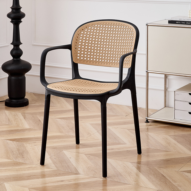 Black frame yellow mesh backrest (with armrests)