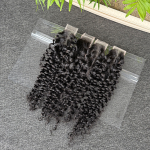 Vente en gros de cheveux humains brésiliens vierges 100% naturels, closure HD 2x6 à ondulations naturelles, 14-20 pouces, couleur naturelle - Product Image 3