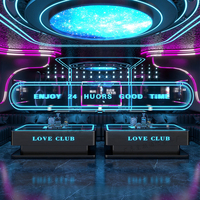 Bas prix taille personnalisée couleur acier inoxydable Led éclairage Table Bar meubles de discothèque