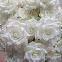 Boule de fleurs artificielles en soie, rose blanche, centre de table, 50, 60, 70, 80 cm, grande décoration de table de mariage pour Noël, Nouvel An, fête