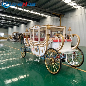 Calèche royale de luxe électrique et à chevaux en acier Q235B, taille/couleur personnalisables, pour mariages/parcs/centres de villégiature, garantie 1 an - Product Image 3