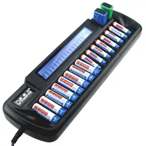 Cargador de batería con 16 ranuras ni-cd, 1,2 V, con adaptador