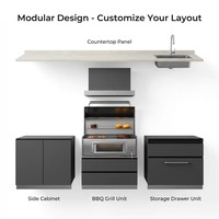 Dernière Nouveauté : Îlot de Cuisine Extérieure en Acier Inoxydable 304, Durable et Robuste, avec Abri pour Villa et Patio