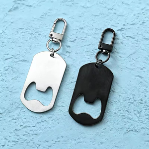 <span class=keywords><strong>Llaveros</strong></span> abridor de botellas de acero inoxidable metálicos al por mayor, personalizables con impresión láser, colgante para el Día del Padre - Product Image 1