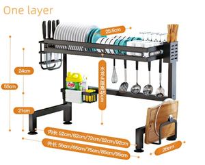 Escurridor de platos de fregadero de cocina al por mayor, estante de secado de platos de 2 niveles de Metal de pie - Product Image 6