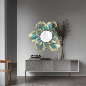 <strong>Wall</strong> <strong>Decor</strong> Nordic Flower Mirror Bedroom <strong>Living</strong> <strong>Room</strong> Hanging <strong>Metal</strong> Modern Accents Gold Luxury Art Decorative Home <strong>Wall</strong> <strong>Decor</strong> - Product Image 4