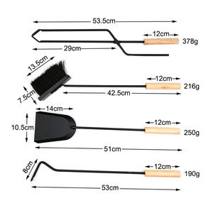 Fireplace Tools <strong>Set</strong> 5 Pieces Wrought Iron Fireset <strong>Fire</strong> Pit <strong>Poker</strong> Wood Stove Log Tongs Holder Fireplace Tool <strong>Set</strong> Black - Product Image 1