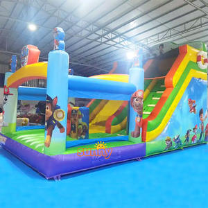 Château gonflable commercial Paw Patrol avec toboggan et zone de saut - Product Image 3