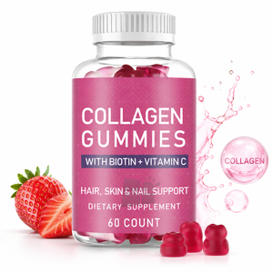 Gummies de Collagène pour Cheveux, Peau et Ongles avec Biotine, Vitamine C, Vitamine E, Sélénium – 60 Unités – Marque Privée – Fournisseur d'Usine de Compléments Alimentaires - Product Image 1