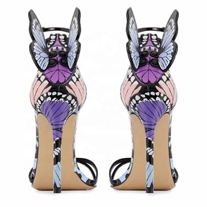 Big Size 46 Sexy Women Ankle Straps Sandals Summer Colorful Back Dress Shoes Unique High Heels <b>Pumps</b> - Product Image 3