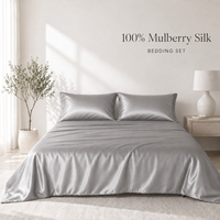 Prix d'usine, couette 100% soie, luxe, soie pure teinte, 19MM 22MM, draps de lit en soie, ensembles de 4 pièces pour toutes les saisons