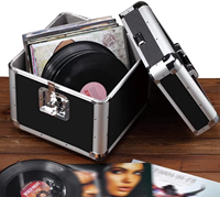 Grande capacité 7/12 pouces CD/LP Vinyl Record Case Hard DVD Aluminium Storage Case Robuste Aluminium CD Display Collection Case