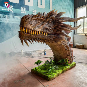 Cabeza de dinosaurio animatronic personalizada, simulación de cabeza de dragón occidental, puede escupir humo de la boca para el parque de atracciones <span class=keywords><strong>Dino</strong></span> - Product Image 6