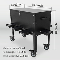 JH-Mech Distributeur automatique de nourriture pour cerfs, personnalisé, étanche, grande capacité 128 lb, 8 ports d'alimentation, 4 roues, noir