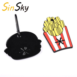 SinSky Porta Bolsas <span class=keywords><strong>para</strong></span> Excrementos de Perro Manos Libres con Forma de <span class=keywords><strong>Hamburguesa</strong></span> de Goma PVC Personalizado Pizza Papas Fritas Pan Hot Dog <span class=keywords><strong>Queso</strong></span> - Product Image 3