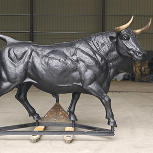 Бронзовая скульптура быка, статуя быка с поднятым рогом, скульптура борющегося быка, статуя быка с Уолл-стрит - Product Image 2