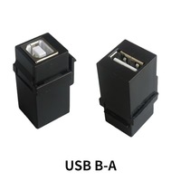 Adaptateur USB 2.0 Type A femelle vers Type B femelle (réversible) Keystone Insert, blanc