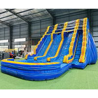 Toboggan aquatique gonflable 3 lignes 29,6x20 pieds pour la location d'événements