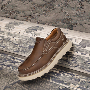 Zapatos Mocasines Planos de Cuero Genuino para Hombre, Hechos a Mano, Transpirables, Antideslizantes, para Oficina, Carrera, Talla Grande para Adultos - Product Image 3