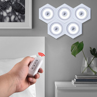 Lampe de nuit super lumineuse pour maison intelligente 1/3/6 pièces cuisine sans fil télécommande à intensité variable sous la lumière d'armoire à LED