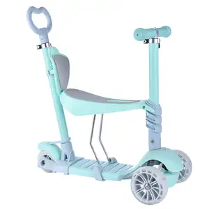 5 в 1 складной скутер Pu мигает колесо для детей скутер 3 колеса для детей детский складной самокаты с сиденьем