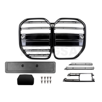 Ensemble de grilles de pare-chocs avant style M4 noir brillant en ABS pour BMW Série 4 G22 Coupé G23 Cabriolet 2021-2025