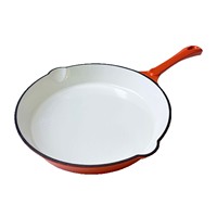 Poêle à frire en fonte émaillée certifiée LFGB FDA, 25 cm, compatible tous feux et fours, capacité 1,5 L, résistante à la chaleur