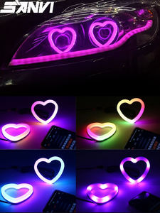 Led Angel Eye Flow Series RGB Color Chasing Light Heart <span class=keywords><strong>Halo</strong></span> Rings Car Iluminación decorativa para modelos A4 A3 A6 Q3 Nueva condición - Product Image 6