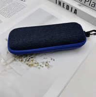 Étui à lunettes en jean personnalisé avec logo, pochette souple pour lunettes, sac de rangement pour lunettes de voyage, cadeau promotionnel