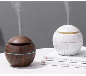 New Hot Sale Mini Usb Air <b>Diffuser</b> Water-soluble Essential Oil Ultrasonic 130ml Wood Grain Air Humidifiers - Product Image 2