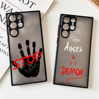 Luxueux texte inspirant amour coeur antichoc TPU PC matériel modèle coque de téléphone pour Samsung Galaxy S24 Plus A52