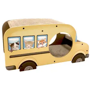 Custom corrugated paper house car shape cat scratch board bed corrugated cat house cat scratching board