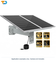 Alimentation solaire 80W pour la surveillance à distance avec batterie LiFePO4 384Wh, MPPT 11-14.8V DC, IP65, montage sur poteau ou mural