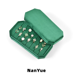 Nuevo Estuche de Joyería de Terciopelo de Lujo Octogonal Biselado, Organizador Portátil <span class=keywords><strong>para</strong></span> Anillos y Pendientes, con Logotipo Personalizado, Regalo de Boda, Venta al <span class=keywords><strong>Por</strong></span> <span class=keywords><strong>Mayor</strong></span> - Product Image 1