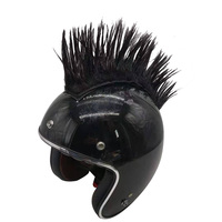 Punk perruque rouge Mohawk Warhawk perruque accessoire bâton sur casque pour Ski Skate vélo motard vélo Scooter moto