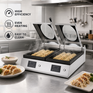 Machine à frire électrique commerciale à double tête en acier inoxydable, pour comptoir, 3,5 kW, 220 V, pour restaurant - Product Image 4